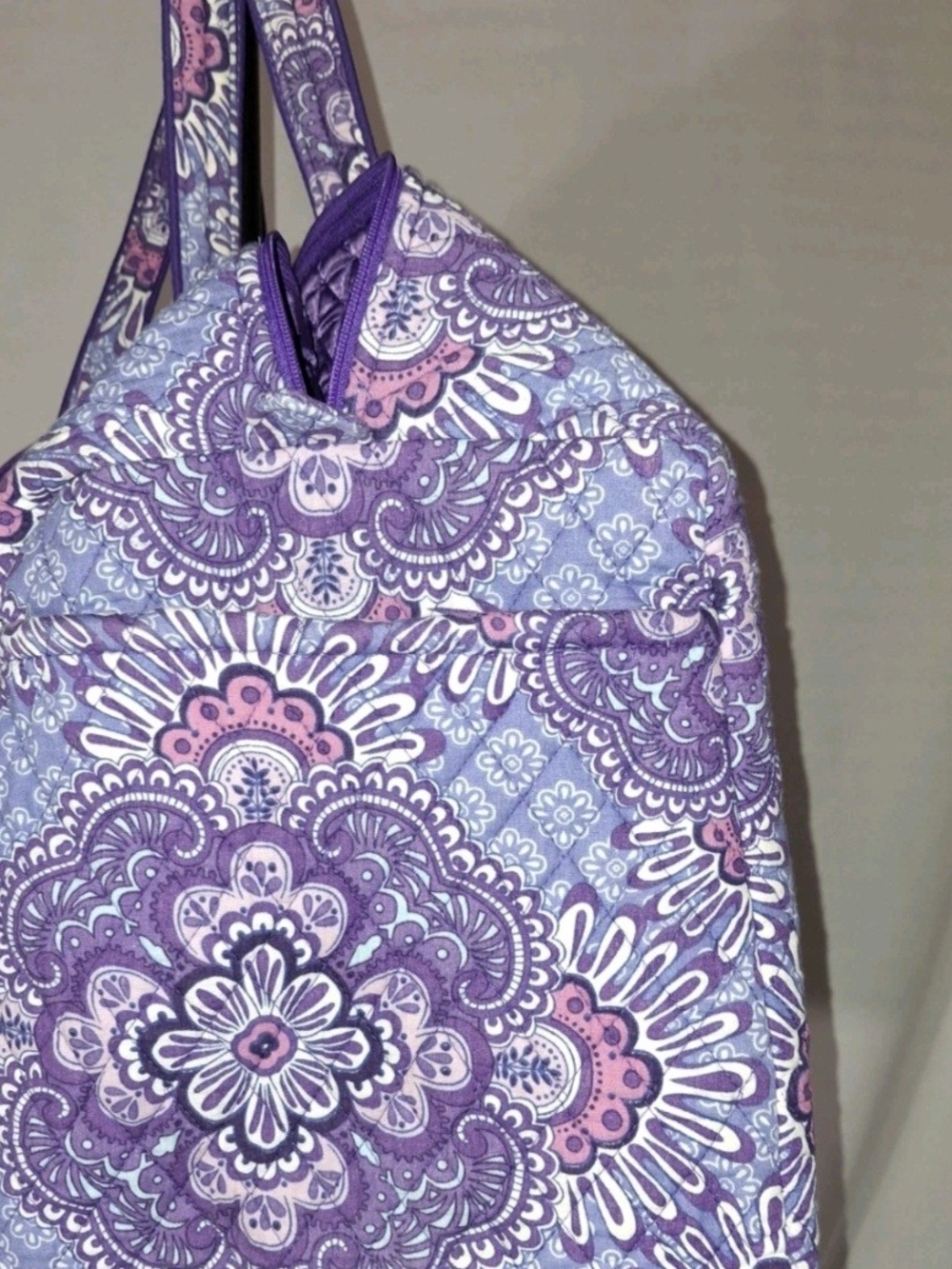 Vera Bradley Purple Patterned Women’s Duffle Tote Bag - Picture 5 of 7